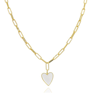 Jamie Enamel Heart - White - Boutique Bella BellaNecklace