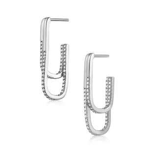 Jasmine Pave Double Hoop - Boutique Bella BellaEarring