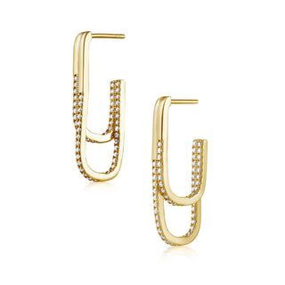 Jasmine Pave Double Hoop - Boutique Bella BellaEarring