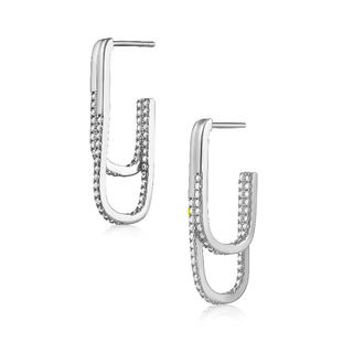 Jasmine Pave Double Hoop - Boutique Bella BellaEarring
