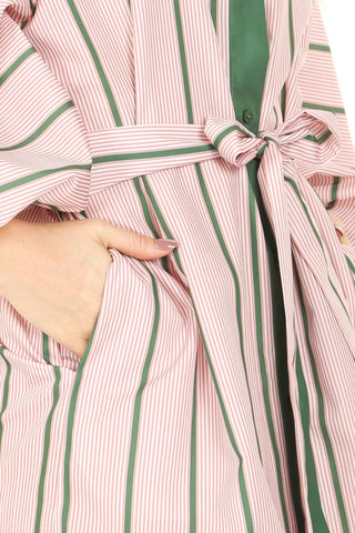 Jason Multi Striped Contrast Belted Midi Shirt Dress - Boutique Bella BellaDress