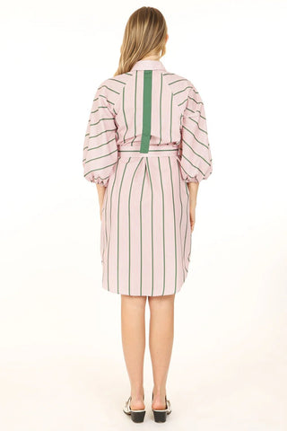 Jason Multi Striped Contrast Belted Midi Shirt Dress - Boutique Bella BellaDress