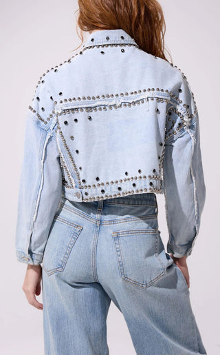JAZELLA - LTDENIM STUDDED JACKET - Boutique Bella BellaJacket