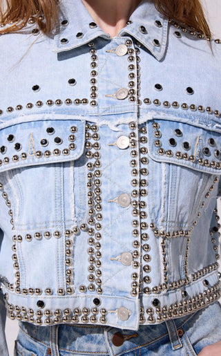 JAZELLA - LTDENIM STUDDED JACKET - Boutique Bella BellaJacket