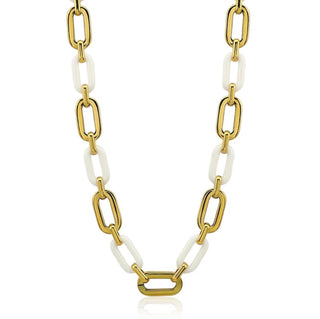 Jenna Acrylic Necklace - White - Boutique Bella Bella