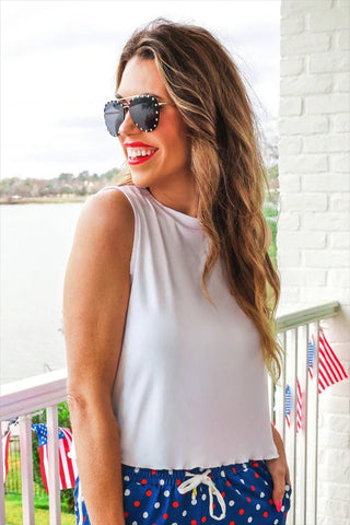 Jess Lea Banks Basic Lettuce Tank - White - Boutique Bella BellaTank Top