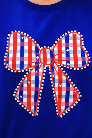 Jess Lea Gingham Glory Bow Luxe Tee - Boutique Bella BellaTop