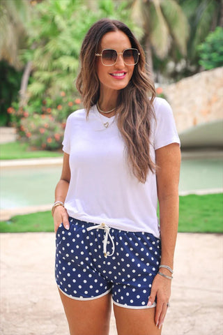 Jess Lea Navy Polka Dot Everyday Shorts - Boutique Bella BellaShorts
