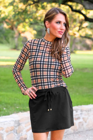 JESS LEA PRE-ORDER - Kate Mesh Top - Nora Plaid - Boutique Bella BellaTop