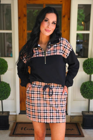 JESS LEA PRE-ORDER - Nora Plaid Skort - Boutique Bella BellaActive Wear Skort