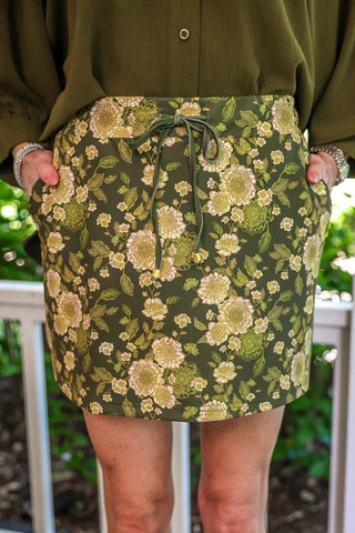 JESS LEA PRE-ORDER - Olive Blossom Skort - Boutique Bella BellaActive Wear Skort