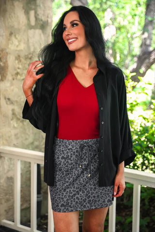 JESS LEA PRE-ORDER - Sloan Button Up - Black - Boutique Bella BellaButton-Up
