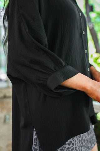 JESS LEA PRE-ORDER - Sloan Button Up - Black - Boutique Bella BellaButton-Up