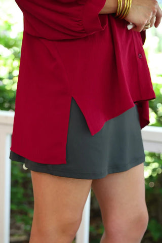 JESS LEA PRE-ORDER - Sloan Button Up - Burgundy - Boutique Bella BellaButton-Up