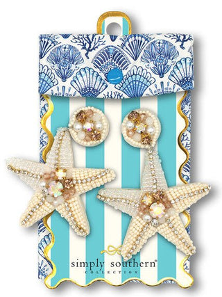 Jeweled Starfish Earrings - Boutique Bella BellaEarrings