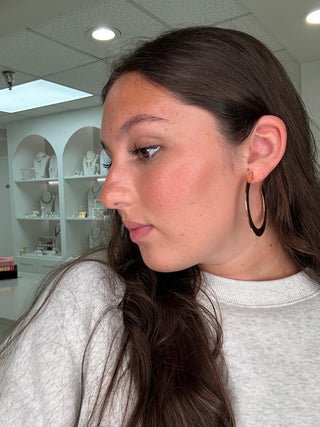 Jodie Large Flat Hoop - Boutique Bella BellaEarring
