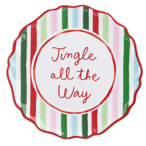 Jolly Holiday Striped Melamine Plates - Boutique Bella BellaPlate