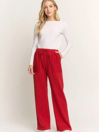 Joyful Textured Pants - Boutique Bella Bellabottoms