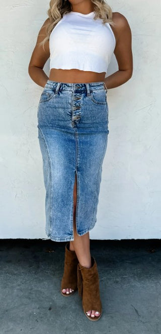 JULES DENIM SKIRT - Boutique Bella BellaSkirt