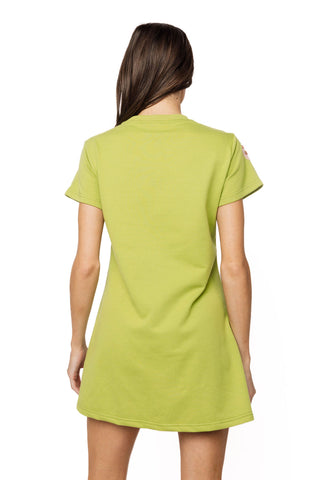 QOS Green Patchwork Butterfly Tee Dress