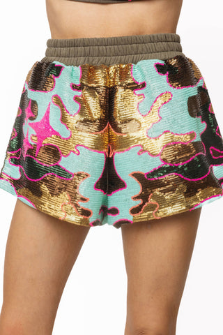 QOS Multi Sequin Camo Short