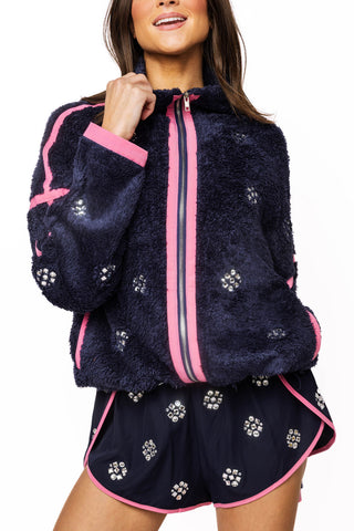 QOS Navy Rhinestone Active Short