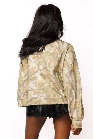 QOS Licensed Texas Mockneck Camo Sweatshirt