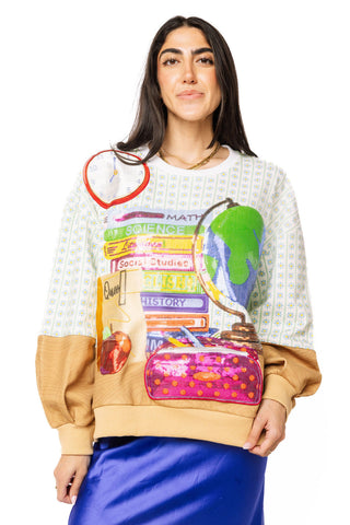 QOS Multi School Books, Pencil Bag & Globe Sweatshirt