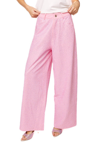 QOS Pink Rhinestone Jeans