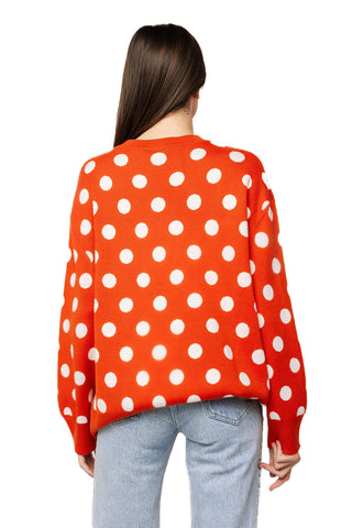 QOS Orange Polkadot Pumpkin Sweater