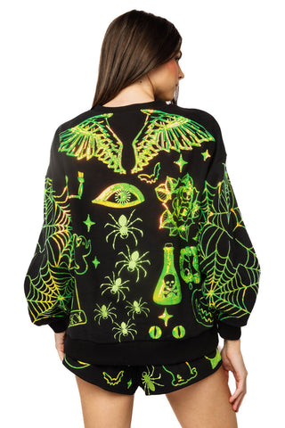 QOS Black & Green Halloween Queen Icon Sweatshirt