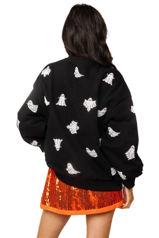QOS Black & White Ghost QOS Queen Card Sweatshirt