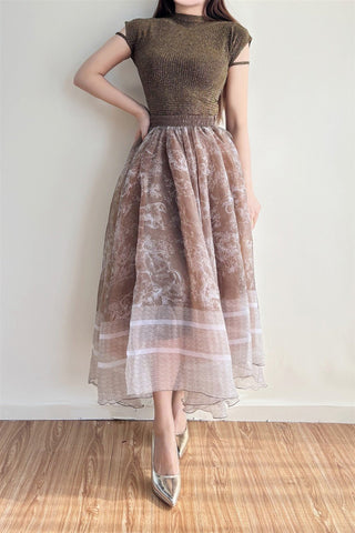 Jungle Toile Midi Skirt - Boutique Bella BellaSkirt