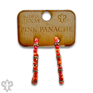 Orange bead hoop earring, last call
