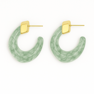 Kaia Hoops - Green - Boutique Bella BellaEarring