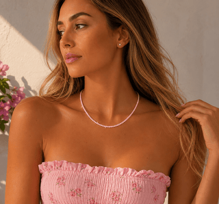 Karla Tennis Necklace Light Pink - Boutique Bella BellaNecklace