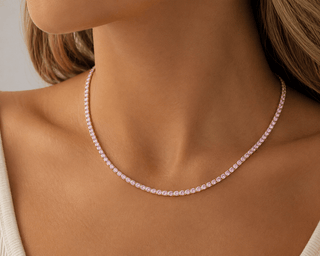 Karla Tennis Necklace Light Pink - Boutique Bella BellaNecklace