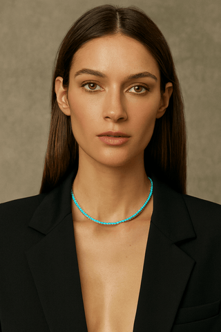Karla Tennis Necklace - Turquoise - Boutique Bella BellaNecklaces