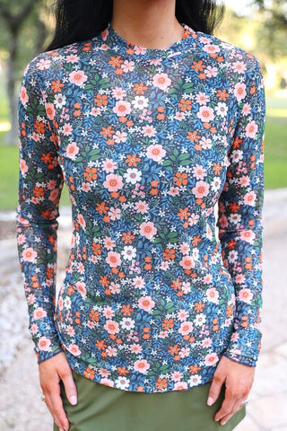 Kate Mesh Top - Gwen Floral - Boutique Bella BellaTop