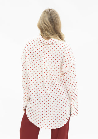 Kathryn Classic Button Up Red Polka Dot Top - Boutique Bella BellaTops