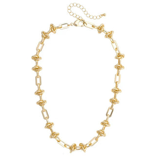 Katie Twisted Knot Necklace in Shiny Gold - Boutique Bella BellaNecklace