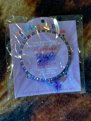 Kids Birth Stone Faceted Beaded Bracelet/ Earring Set - Boutique Bella BellaKids Jewelry