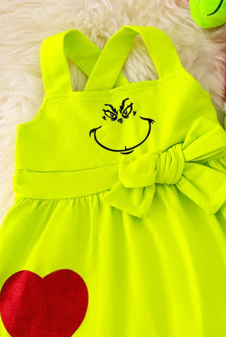 Kids Grinch W/Fuzzy Leg Cuff Set - Boutique Bella BellaKids