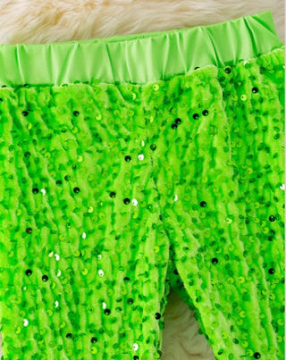 Kids Neon Green Sequins Bell Bottoms - Boutique Bella BellaKids Clothing