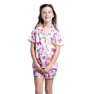 Kids Roar Satin Pajama Short Set - Boutique Bella Bellapajama set