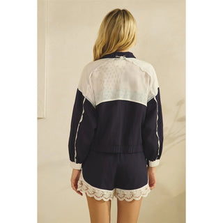 Lace and Mesh Inset Track Jacket - Boutique Bella BellaJacket