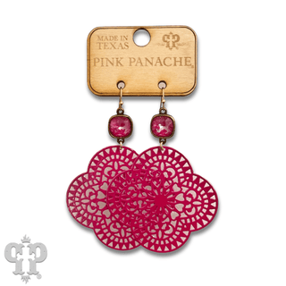 Lace design clover earring with Austrian crystal - LC - Boutique Bella BellaEarrings