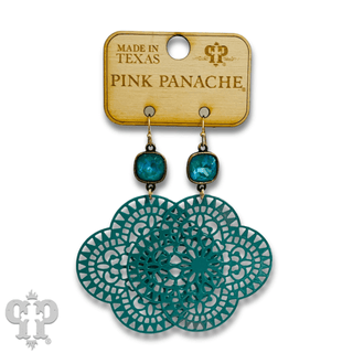 Lace design clover earring with Austrian crystal - LC - Boutique Bella BellaEarrings