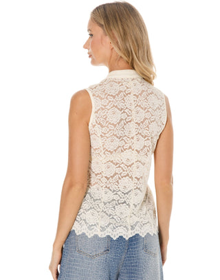 Lace & Lotus Detail Tank - Boutique Bella Bellatops