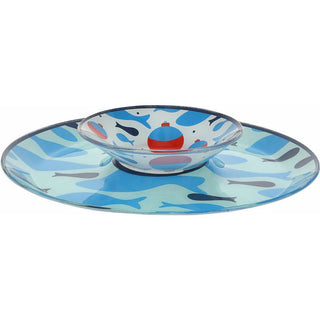 Lake 11.5" Glass Platter with Bowl - Boutique Bella BellaServing Platter
